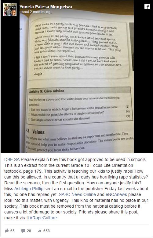 Click to enlarge facebook post textbook