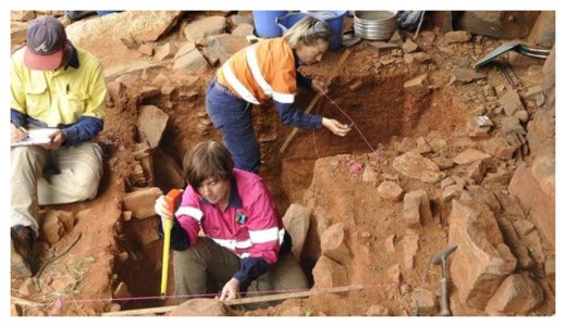Click to enlarge Excavating at the Murujuga rock