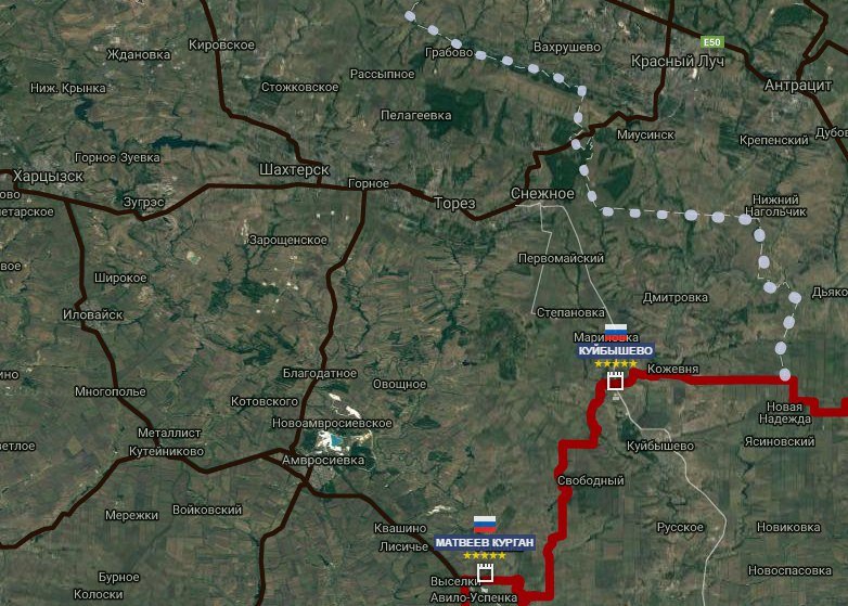 Amvrosiyevka-Snezhnoye line