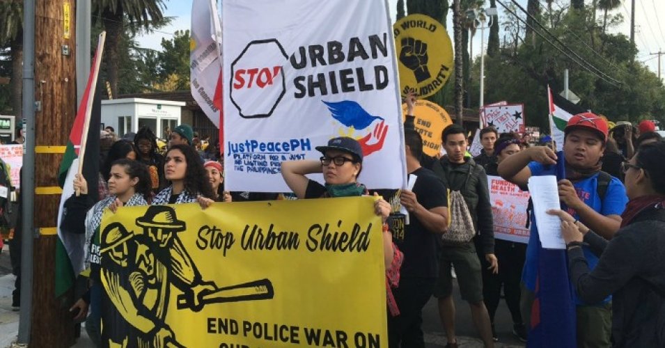 protesting 'Urban Shield'