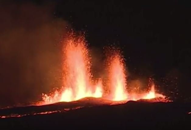 Reunion Island volcano erupts