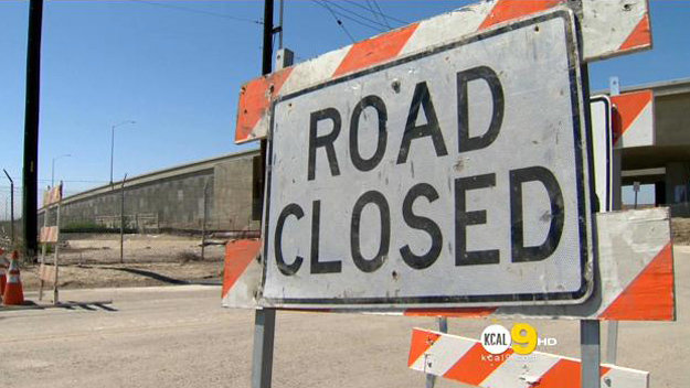 Click to enlarge Road closure sign
