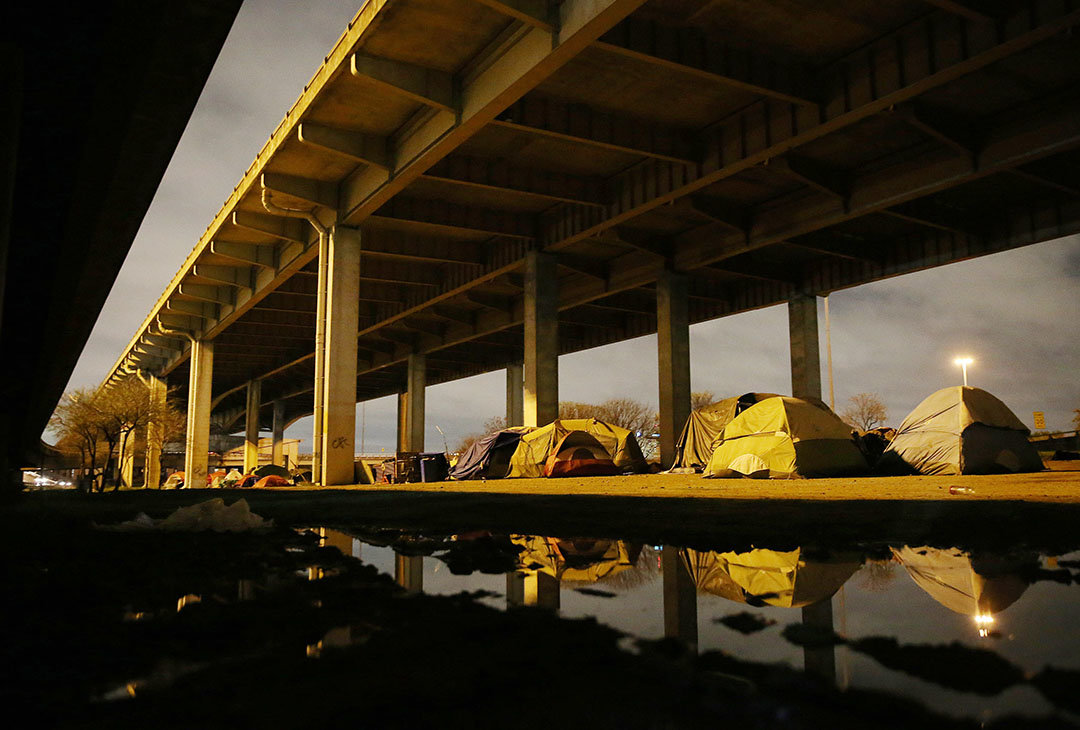 Tent city near downtown Dallas, Texas