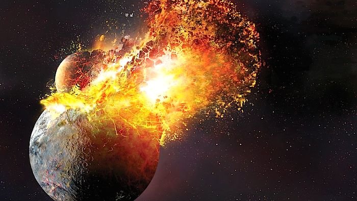 Click to enlarge Moon-making collision