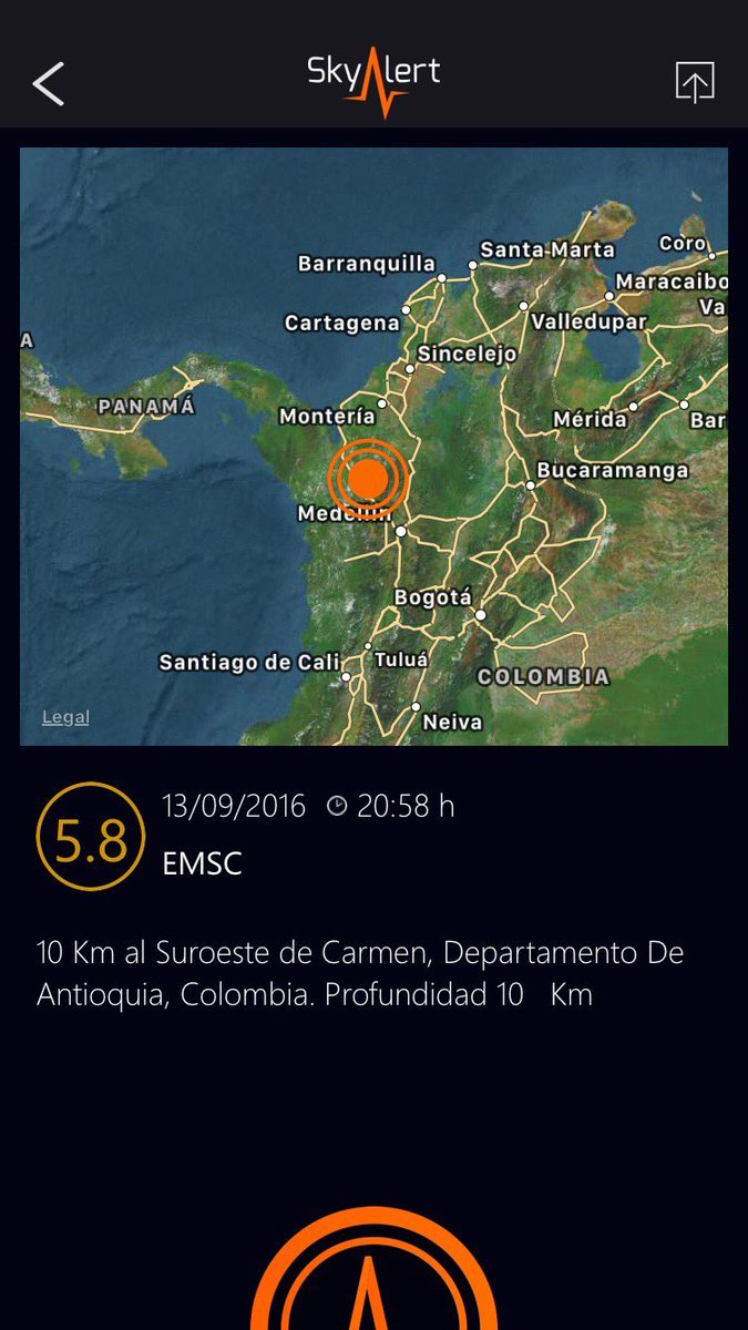Colombia quake map