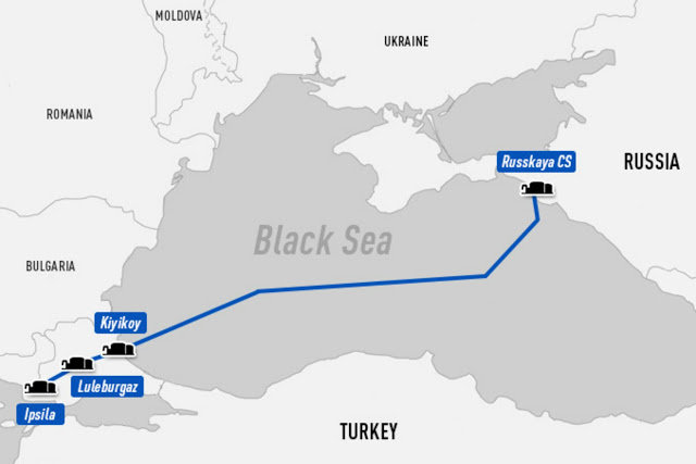 Map of Turkish Stream pipeline