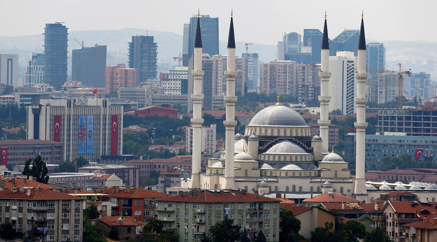 The Turkish capital's biggest mosque Kocatepe is pictured in Ankara, Turkey