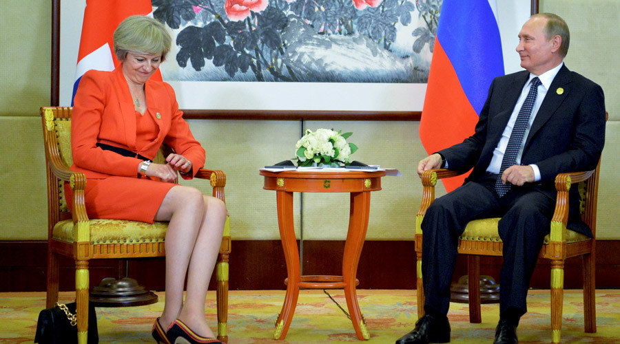 Click to enlarge Russian President Vladimir Putin meets with British Prime Minister Theresa May