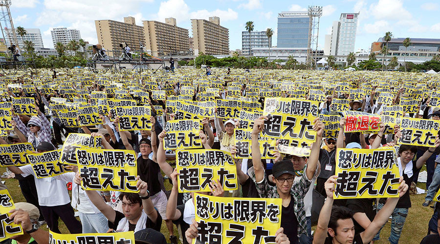 Click to enlarge okinawa protests U.S. military