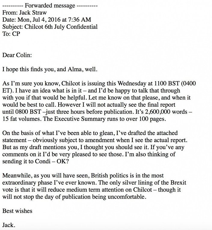 Jack Straw - Colin Powell email