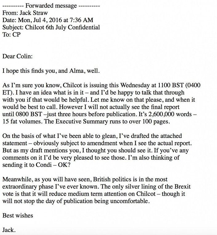 Click to enlarge Jack Straw - Colin Powell email