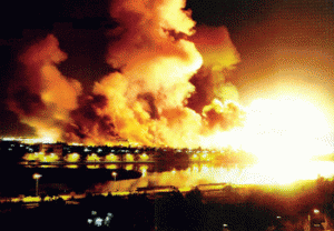 Massive ariel bombardment of Iraq