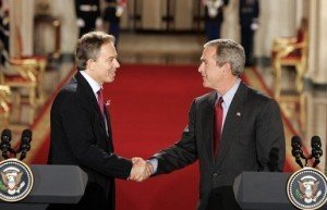 British Prime Minister Tony Blair and U.S. President George W. Bush
