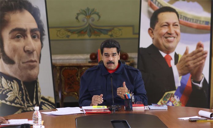 Leiders Venezuela Maduro, Chávez, Bolivar