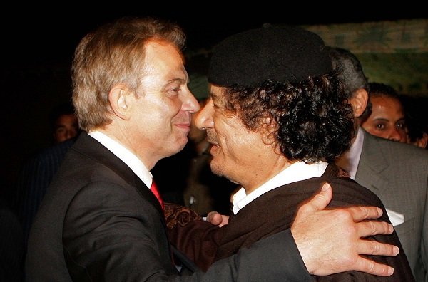 Tony Blair and Muammar Gaddafi