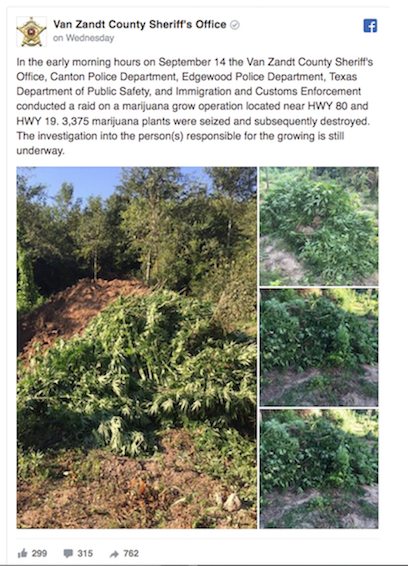 Click to enlarge marijuana raid texas facebook