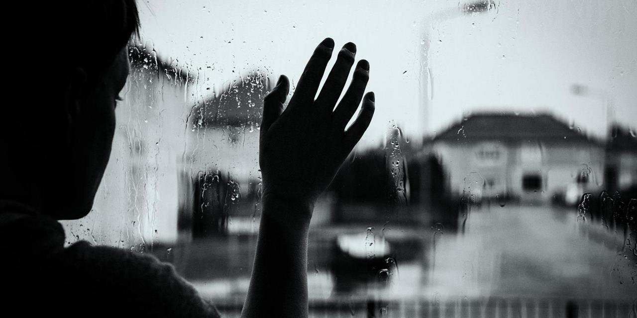 looking out of window