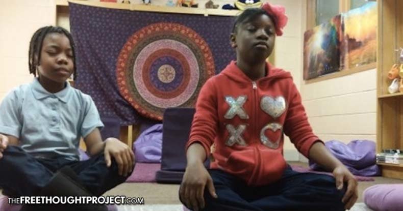 children meditating