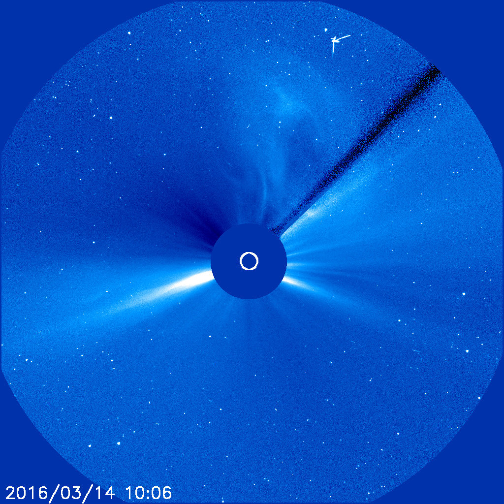 SOHO image of sun with strange object