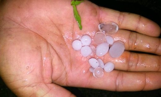 Rare hail in Samoa
