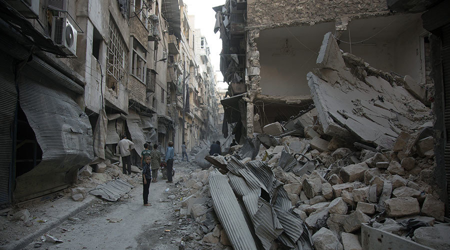 Destroyed buildings in Syria