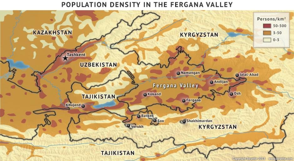 Population density in Fergana Valley