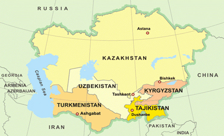 Map of Central Asia
