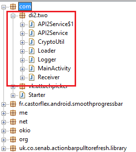 Code added to a legitimate application