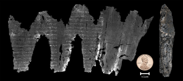 A composite image of the completed virtual unwrapping of the En-Gedi scroll