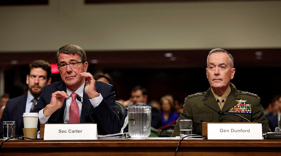 Click to enlarge US Defense Secretary Ash Carter and Chairman of the Joint Chiefs of Staff Joseph Dunford
