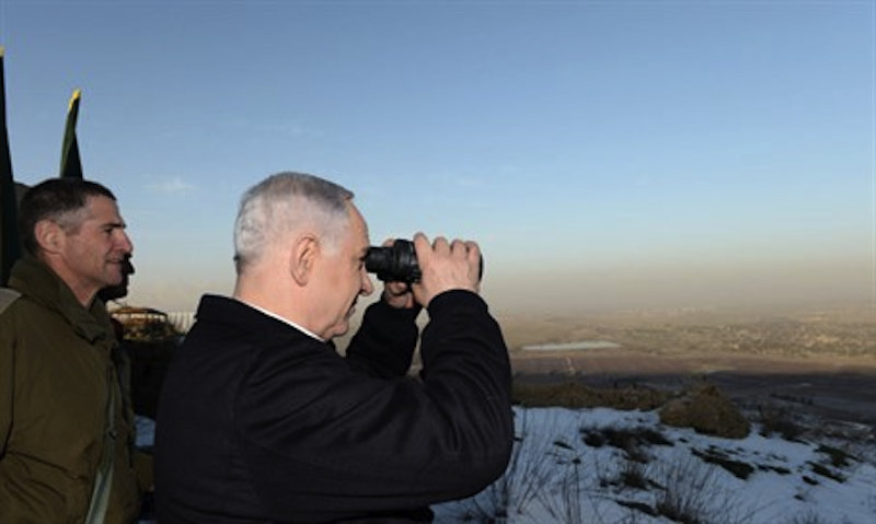Click to enlarge Bibi at Golan Heights