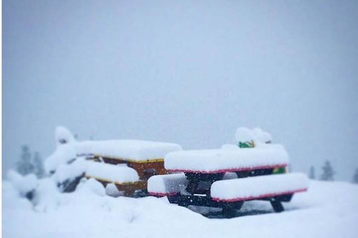 Snow at Lake Louise posted by Instagram user @rowanskeencotton on Sept. 20, 2016