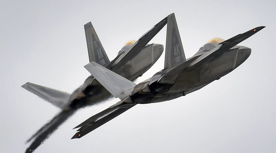 U.S. F-22 Raptor fighter jets