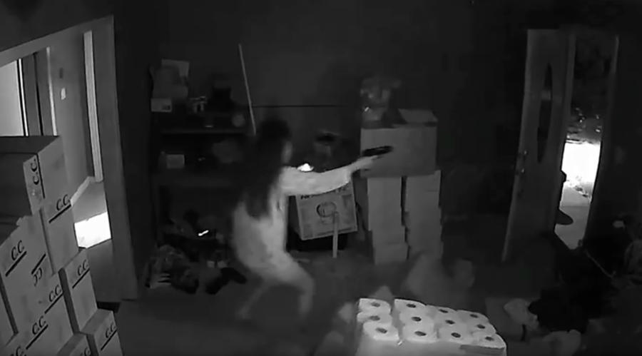 Woman shooting robbers