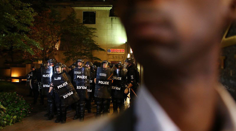 Click to enlarge North Carolina police protest