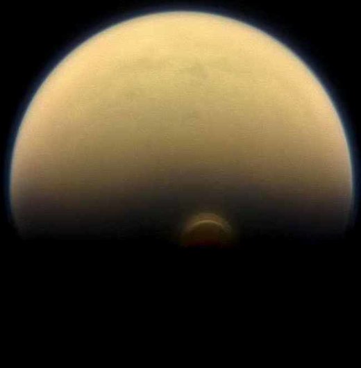 Click to enlarge Titan ice cloud