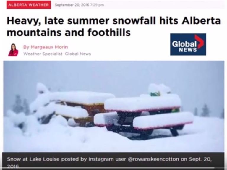 Alberta summer snow