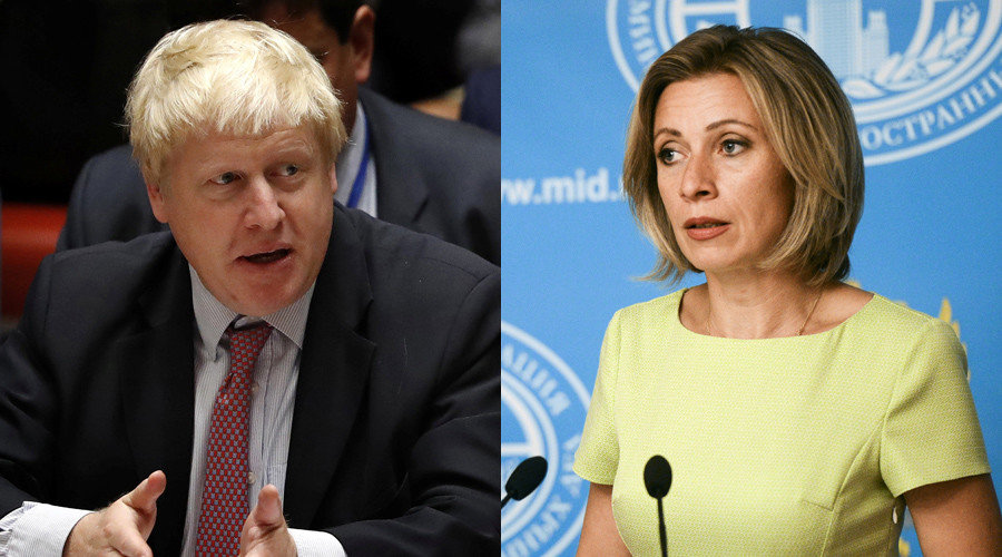 British Foreign Secretary Boris Johnson and Russian Foreign Ministry's spokesperson Maria Zakharova