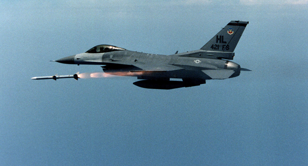Click to enlarge US F-16 fighter jet