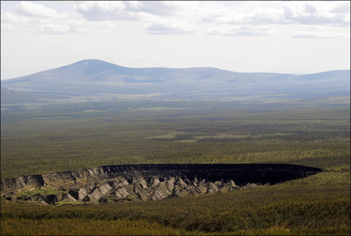 Batagaika crater, Siberia, panorama 
