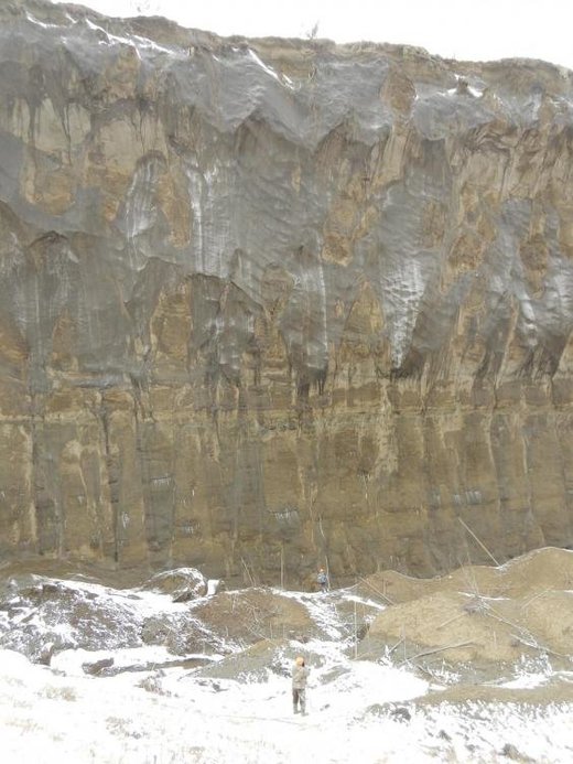 Batagaika crater, Siberia cliff face