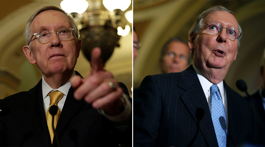 U.S. Senate Minority Leader Harry Reid (D-NV) (L) and U.S. Majority Leader Mitch McConnell (R-KY)