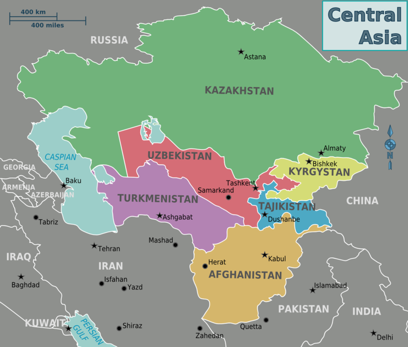 Central Asia map