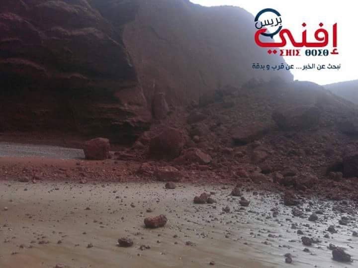 Legzira beach rock arch collapse, Morroco.