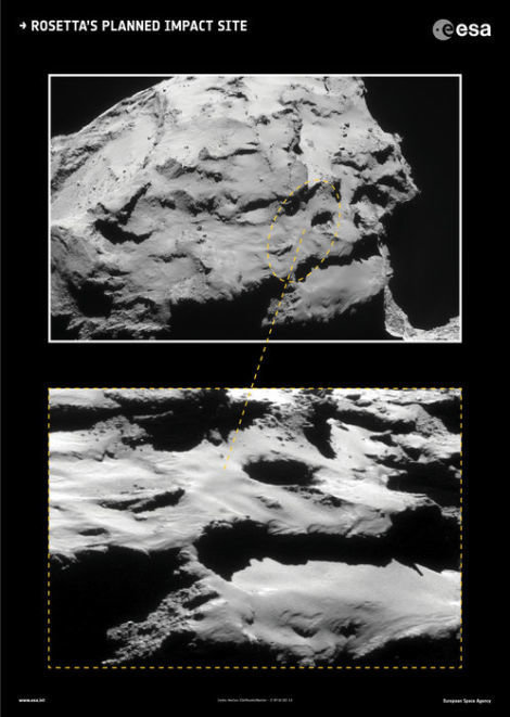 Click to enlarge Rosetta comet 67P