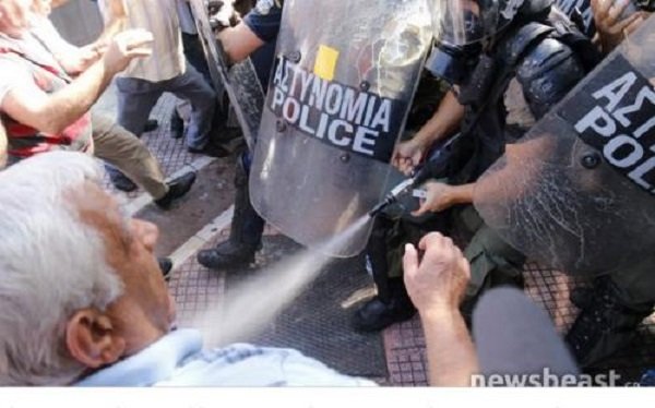 Click to enlarge Athens protesters