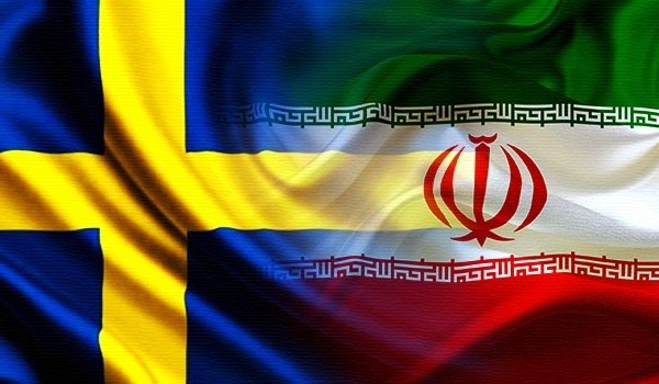 Sweden and Iranian flags