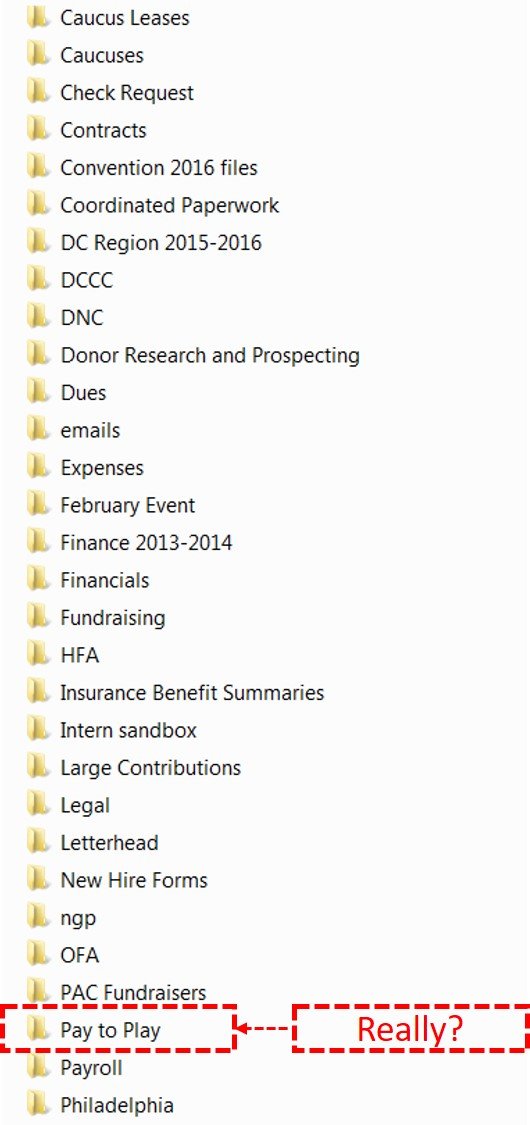 Click to enlarge Hillary Clinton file directory