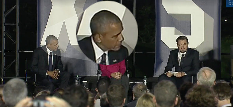 Click to enlarge Obama and DiCaprio